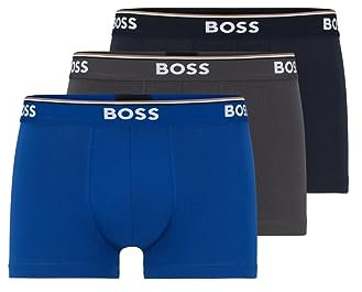 Hugo Boss Men's 3-pack Stretch Cotton Regular Fit Trunkstrunk 3p Co/El 10146061 013? ???? ? ??? ???3 ????????????3 Trunks, Navy/Charcoal/Blue, L UK