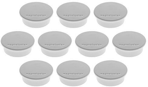 Magnethalter Color, Durchmesser 40 x 13 mm, 10 Stück, grau