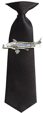 Hoardersworld Pince à cravate en forme de carpe koï en étain anglais, Étain