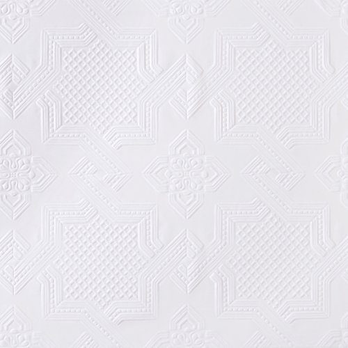Brewster RD0655 Anaglypta Paintable Tin Effect Wallpaper, 21-Inch by 396-Inch, White