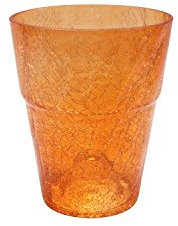 Blumentopf rund Orchideentopf Orchidee D 130 mm H 165 mm Glas Übertopf Kristall Glasscherben orange