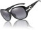 DUCO Women's Shades Classic Oversized Polarised Sunglasses 100% UV Protection 6214 Black Frame Gray Lens