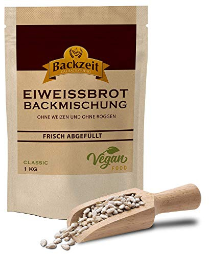 Brothers Eiweißbrot Backmischung Classic, 1 kg ergibt 1,95 kg Teig, ohne Weizenmehl, Roggenmehl, in Deutschland hergestelltes Diabetikerbrot, 90 % weniger Kohlenhydraten als Brot