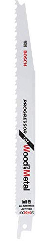 Bosch Professional Coffret de 5 lame de scie sabre S 3456 XF Progressor for Wood and Metal (longueur 200 mm, accessoires pour scie sabre)