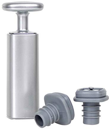 Metrokane Rabbit Wine Preserver with Two Vacuum Stoppers (Silver)