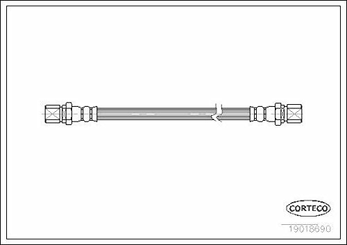 Corteco 19018690 Bremsschlauch hinten | 19018690 Kompatibel mit Fiesta I (gfbt),fiesta II (fbd),fiesta Kasten/schrägheck (fvd),fiesta Kasten/schrägheck (wfvt)