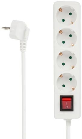 PEREL - EB4S-G 4-Fach Steckdosenverteiler mit Schalter 166102