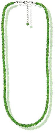 Budawi® Chromdiopsid Kette Halskette Collier facettiert 925 Silber Verschluss