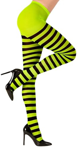 W WIDMANN MILANO Party Fashion - Strumpfhose, gestreift, 70 DEN, Halloween, Faschingskostüme