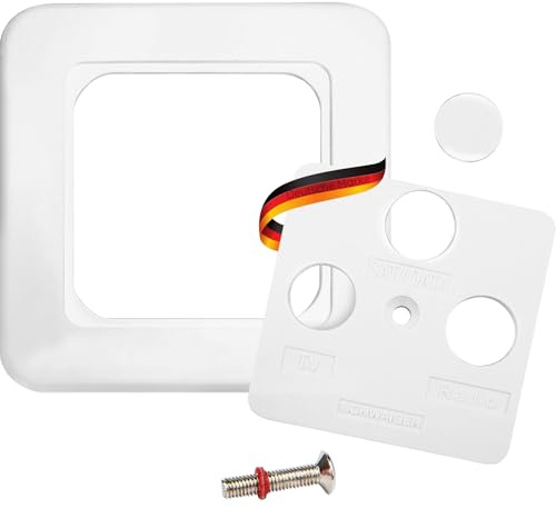 SCHWAIGER ADP312 042 Antennensteckdose Abdeckung Satellitendose Abdeckung Dosenabdeckung 2 oder 3 Loch Auf- und Unterputz 2 teilig weiß