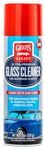 Griot's Garage Ultra-Premium Glass Cleaner, Foaming Aerosol Spray for Car Window, Windshield, Mirror, Tint Safe, Ammonia-Free Formula, 19 Oz, 10998