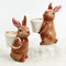 Hase mit weißen Tragekorb zum Bepflanzen im 2er Set – 14 x 10 x 17 cm