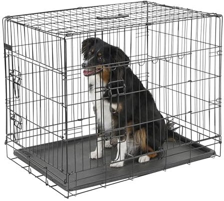 Kerbl Gittertransportbox (Länge x Breite x Höhe 76 x 54 x 64 cm, mit zwei Türen, stabile Gitterbox für Hunde) 81365