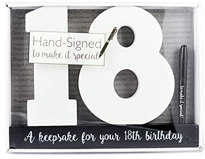 Wooden Birthday Signature Plaque ~ Happy 18Th Birthday Gift