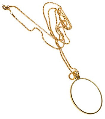 Gazechimp Vergrößerung Glas 6x Vergrößerungsglas Anhänger Lupe mit Gold Ketten Monokel Halsketten