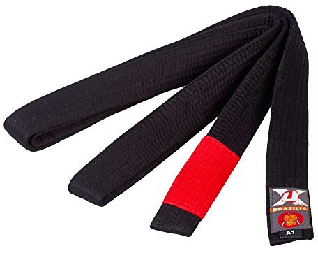 Ju-Sports Brazilian Jiu-Jitsu Gürtel - schwarz, Baumwolle I Kampfsport Gürtel Für BJJ I Mehrfach gesteppt I Ca. 4,5 cm breiter Martial Arts Gürtel I A3