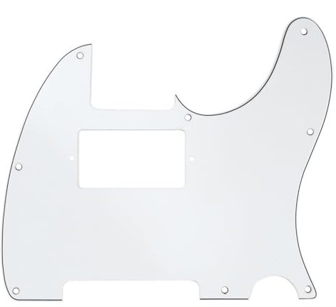 Musiclily 8 Löcher Humbucker Tele Pickguard Gitarre Schlagbrett für Fender American/Mexican Standard Telecaster Modern Style E-Gitarre,3 lagig Weiß