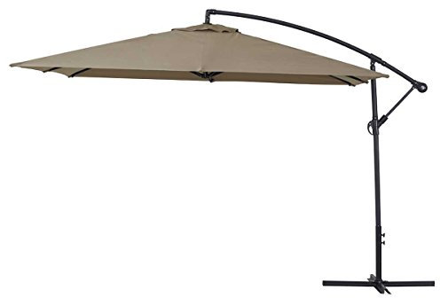 Parasol Jardin déporté Alu Ilios 3 - Carré - 3 x3 m - Taupe