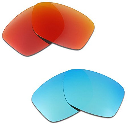 HKUCO Mens Replacement Lenses For Oakley Jupiter Squared Sunglasses Red/Blue Polarized