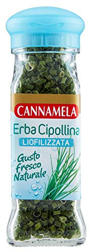 Cannamela - Liofilizzati, Erba Cipollina, Confezione da 4g. Gusto Fresco Naturale. Ideale per pesce, carni bianche, frittate, salse e formaggi freschi. Inumidire prima dell’utilizzo