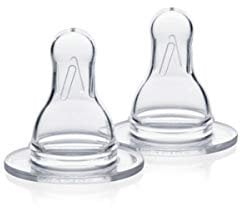 Medela Medium Flow Breast Milk Bottle Teats - Pack of 2 BPA-Free Spare Teats Made for Use with Medela Baby Bottles