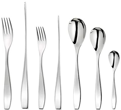 Robert Welch Vista Bright, 84 Piece Cutlery Set for 12 People. Made from Stainless Steel. Dishwasher Safe.