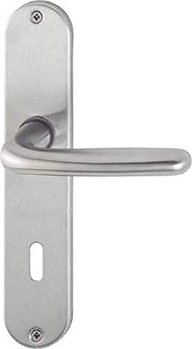 Hoppe 2423736 Türbeschlag Cardiff E1850Z/302 mit Knopf/Profilzylinder-Lochung, Silber