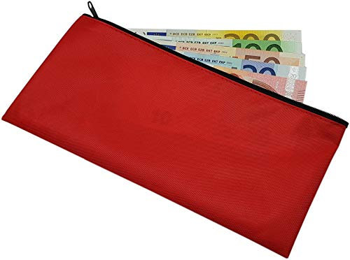myledershop Banktasche/Bankmappe/Geldmappe/Geldtasche/Bank Etui/Stifteetui/Federmäppchen (Rot)