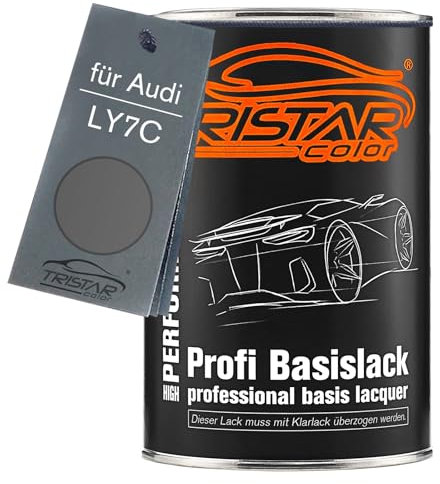 TRISTARcolor Vernice per auto Barattolo pronto all’uso per Audi LY7C Nardograu Vernice di base 1,0 litri 1000ml