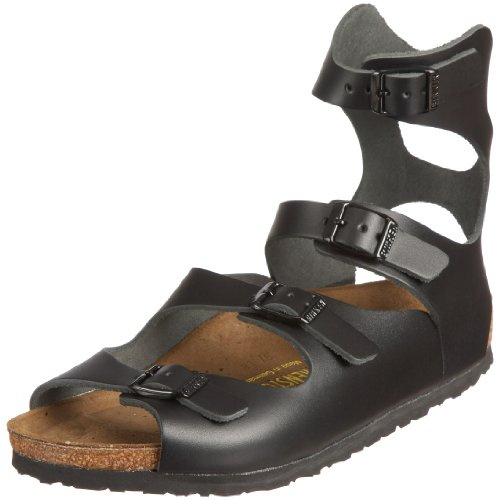 BIRKENSTOCK Classic Athen Leder, Unisex-Erwachsene Römersandalen Sandalen, Schwarz (Schwarz), 35 EU