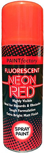 Spray Paint Aerosol Fluorescent Extra Bright Matt Finish Interior Exterior 225ml[Neon Red]
