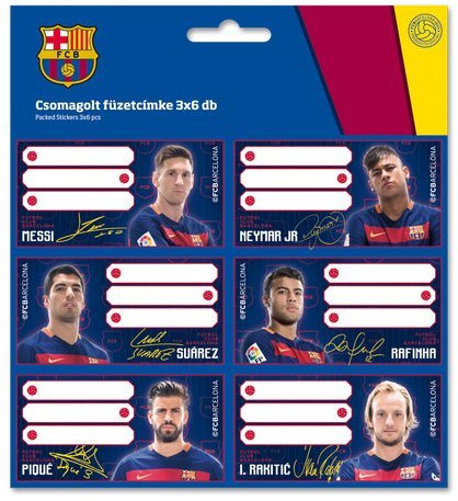 FC Barcelona Etiketten Stickers Aufkleber 18 Stück