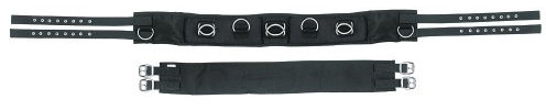 Kerbl 32354 Longiergurt Nylon, 9 Ringe Pony, Verstellbarer Bauchgurt, Schwarz