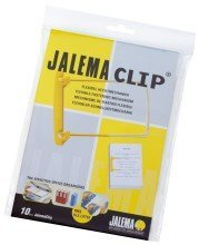 Djois, 5710200 JalemaClip, Yellow, Pack of 10, Flexible Mounting System, Document Archiving, Practical, Insert Removal, Readable Sheets, Photocopying, with, Capacity 50 mm