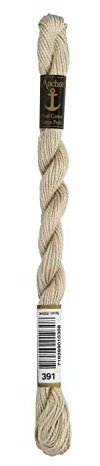 Anchor Perlgarn Stärke 5 4585000-00391 beige Stickgarn, 100 % Baumwolle, 5g Strängchen