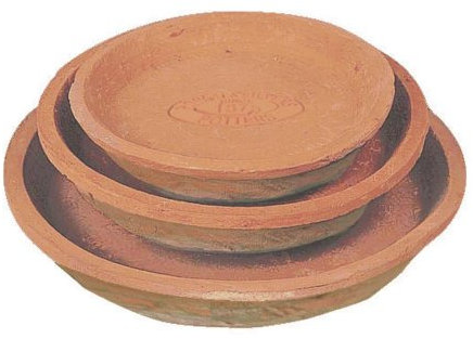 Esschert Design AT22 Lot de 3 soucoupes Rondes en Terre Cuite Vieilli