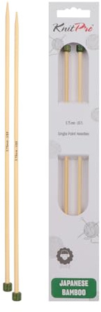 KnitPro K22338 Jackenstricknadeln, Bamboo, Braun, 30 cm x 3.75 mm, 2