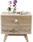 Kare Design Kommode Puro Klein, Nachttisch mit aufwendigen Schnitzereien, Nachtschrank aus Holz, Hellbraun (H/B/T) 46x50x35cm
