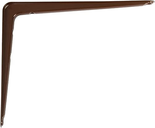 Amig - Regalwinkel Edelstahl Mod. 6 | Metallwinkel für Regale | Regalhalterung | Farbe: Braun | Maße: 200 x 150 mm | Empfohlenes max Gewicht: 40 kg
