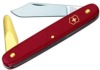 Victorinox 3.911 Budding Knife Pointed with Brass Bark Lifter, Red, 50 mm