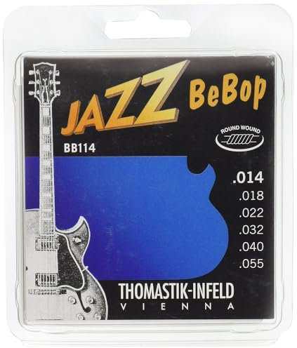 Thomastik Cuerdas para Guitarra Eléctrica Jazz BeBop niquel Round Wound juego BB114 Medium .014-.055