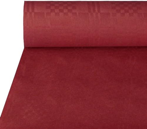 PAPSTAR 1 Karton = 4xDamasttischtuch 50 m x 1 m Bordeaux 12571