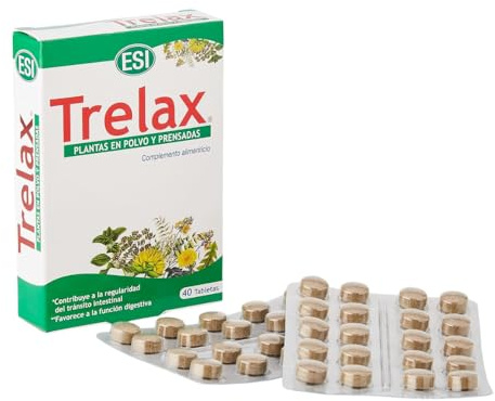 ESI Trelax - Cáscara Sagrada, Sen, Frángula y Ruibarbo - 40 Comprimidos | Complemento alimenticio vegano con extractos de plantas. Alivio Digestivo Ocasional, formato de 1 bote.