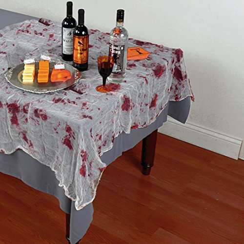 NET TOYS Halloween Tischdecke blutig 150 x 210 cm Tischtuch Tisch Decke Horror Tischdekoration Grusel Tischdeko