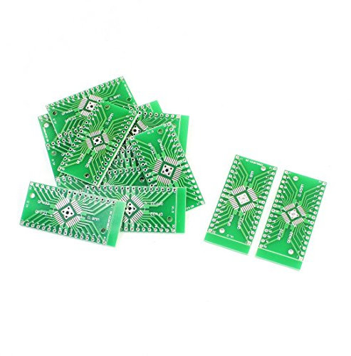 sourcing map 15PCS QFN32 QFP32 to DIP32 Doppelseitige Adapter PCB Konverter Plates de DE de