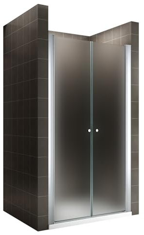 i-flair Duschtür LIMA mit Pendeltüren, 116x185 cm Verstellbereich von 116-120 cm Höhe: 185 cm Nischentür Duschabtrennung aus satiniertem 6mm NANO ESG Sicherheitsglas - DTF 185