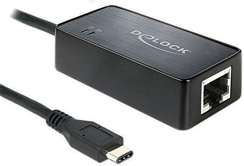Delock Adapter SuperSpeed USB (USB 3.1, Gen 1) mit USB Type-C? Stecker > 1 x Gigabit Lan RJ45 10/100/1000 Mb/s