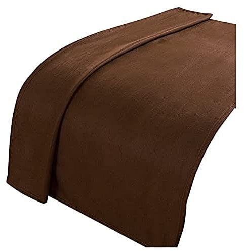 Dreamscene Fleece Throw Blanket for Sofa, Super Soft Warm Cosy Plain Brown Throw Blanket for Bed Lightweight Fluffy Single Bedspread Polar Fleece, 120 x 150cm