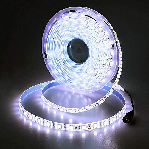 JOYLIT 24V LED Streifen 5M Kaltweiß 6000-6500K IP65 Wasserdicht,300LEDs 5050SMD LED Band Selbstklebend Outdoor LED Strip Licht für Küche, Bad,usw