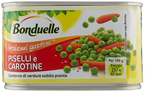 Bonduelle - Piselli E Carotine, Contorno Di Verdure Subito Pronto - 8 pezzi da 400 g [3200 g]